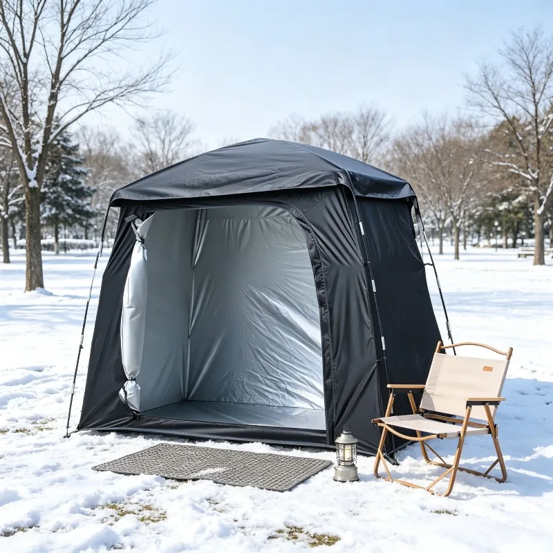 Outdoor Shower Tent Fully Blackout Car Side Shower Tent Vehicle at Wild Beach Shelters