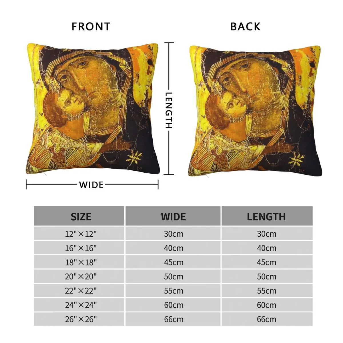 Virgin Of Vladimir Orthodox Square Pillowcase Polyester Linen Velvet Pattern Decor Throw Pillow Case Sofa Cushion Cover 45x45