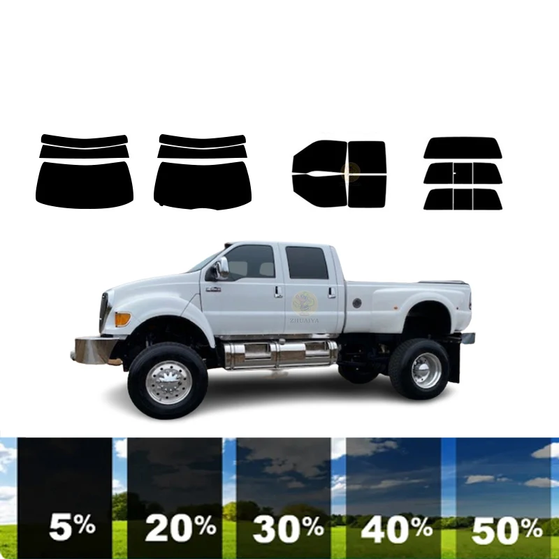 

precut Removable Window Tint Film For Car 100% UVR 5%-35%VLT Heat Insulation Carbon ﻿For FORD F-650 CREW CAB 4 DR PU 1999-2007