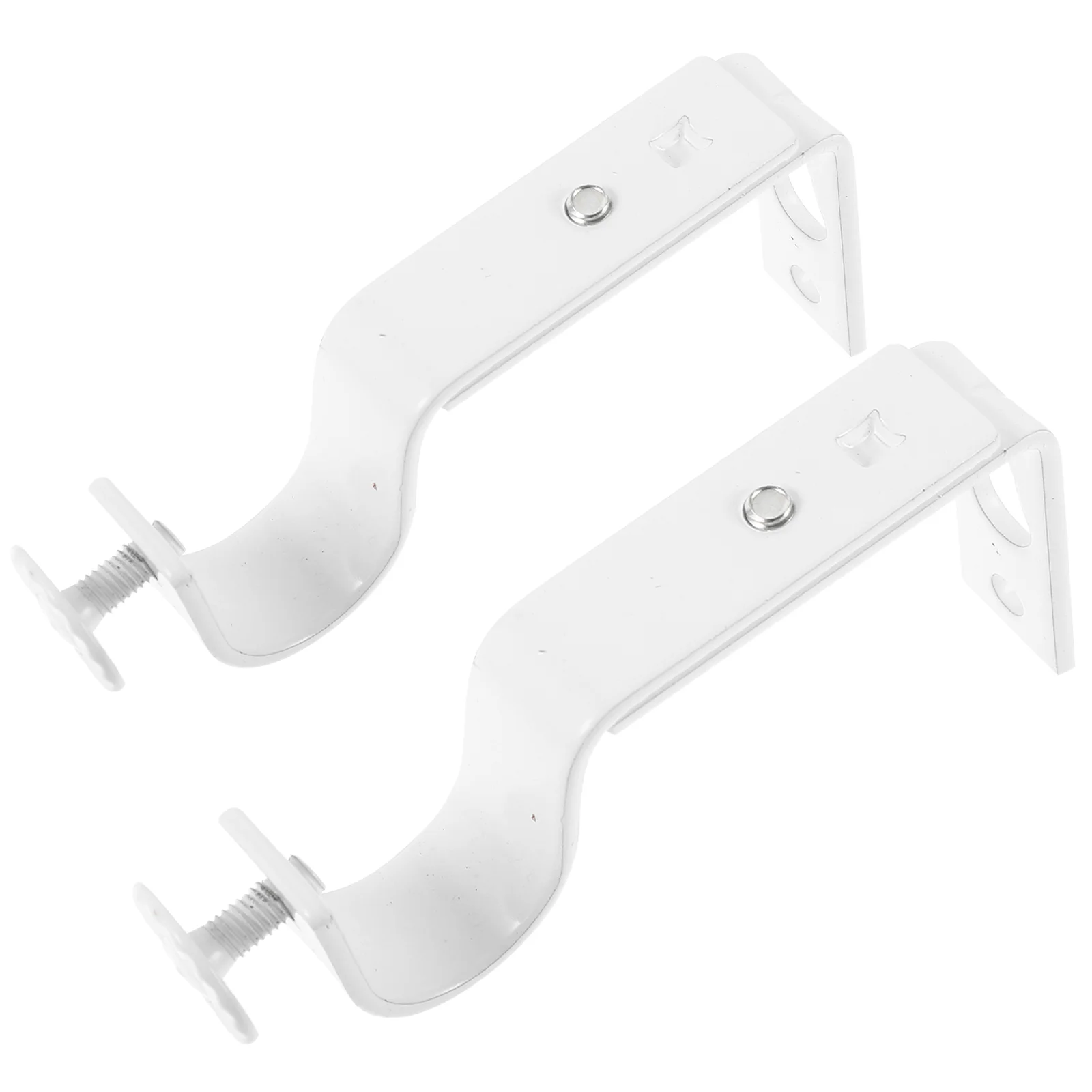 2 Pcs Curtain Rod Holder Without Drilling Sticks for Curtains Stand Extendable Bars Metallic Rack Mounting Window