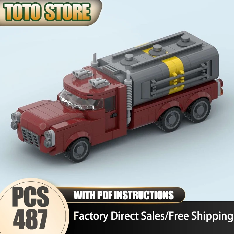 

Urban Car Model Moc Building Blocks Modular Wasteland Tanker Truck Model Technology Brick DIY Assembly Construction Holiday Toy