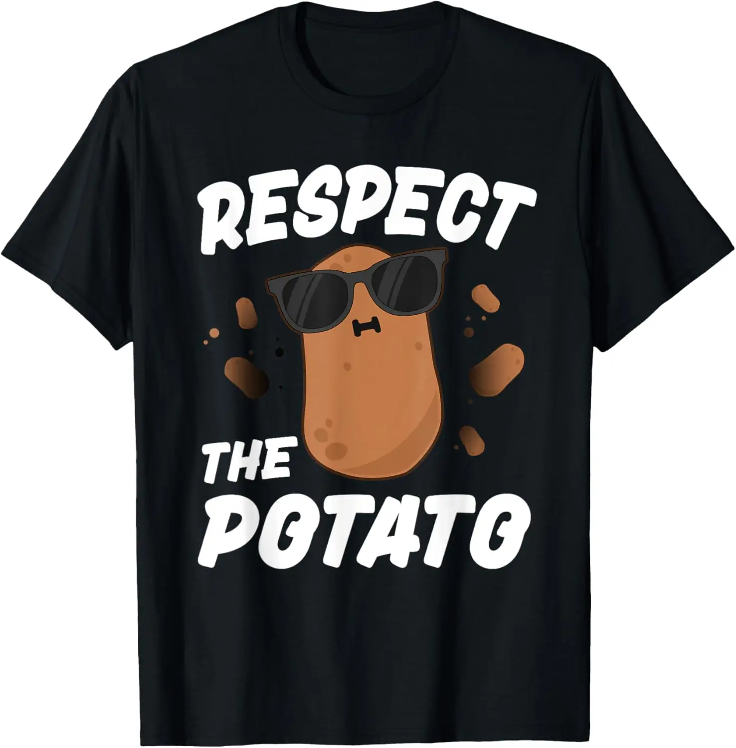 

Respect The Potato For Boys Men Funny Vegetable T-Shirt