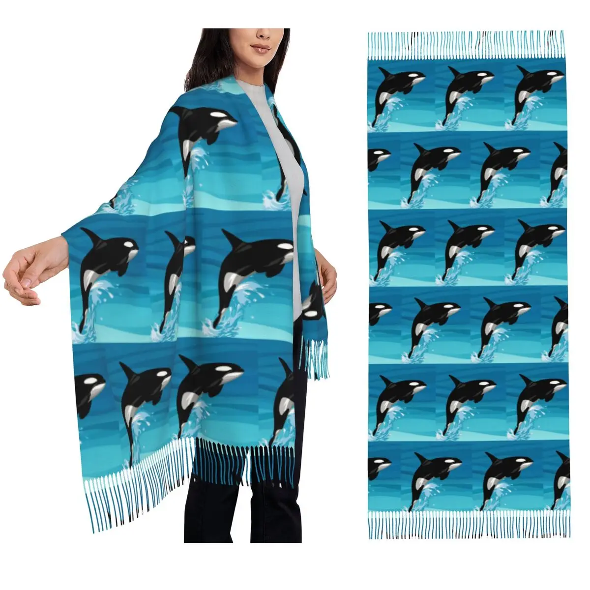 

Orca Scarf Tassel Scarves for Women Soft Warm Shawls and Wraps Long Fall Winter Shawl Wrap