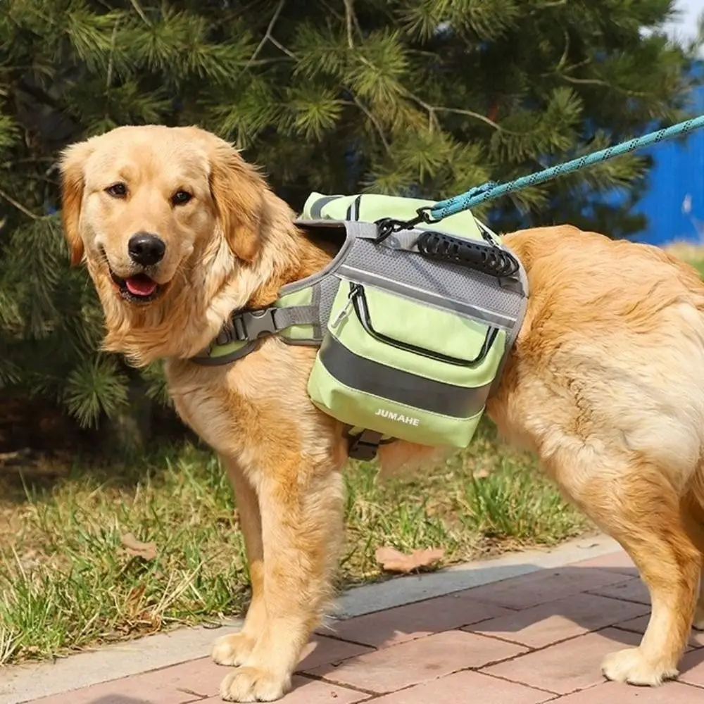 

Рюкзак для дрессировки собак большой вместимости с регулируемым боковым карманом, сумка для лакомств, светоотражающий двойной рюкзак-седло для собак, дорожная сумка