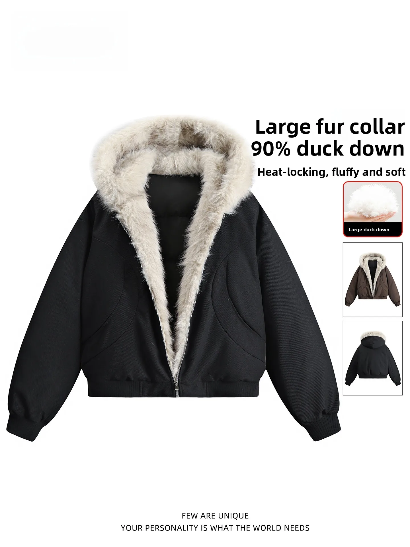 

TUCANO Woodpeer Hooded down Jaet Men's Winter Warm Anti-Cold 90 Du down Jaet Polyester Fiber Zipper Closure Thiened