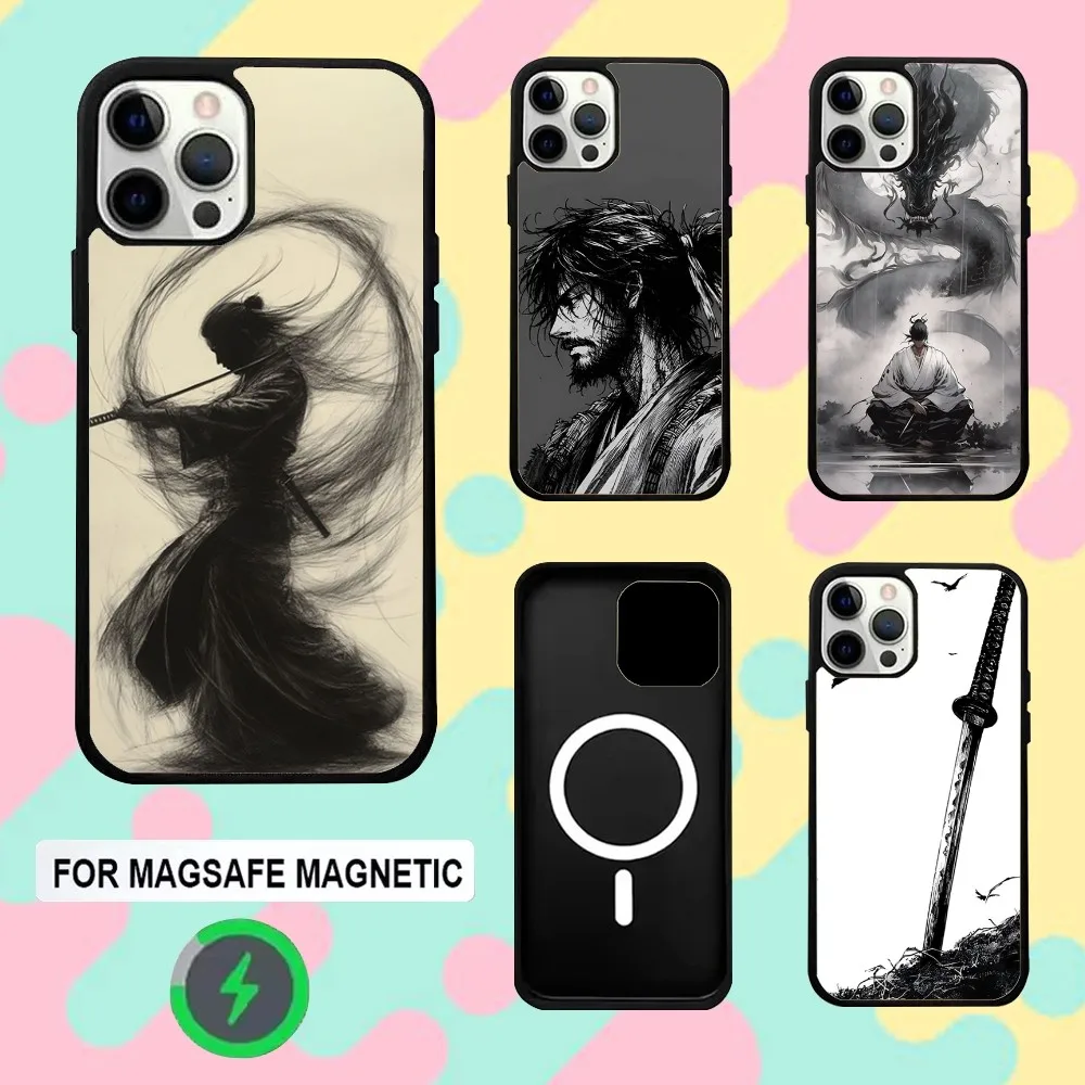 

M-Miyamoto Musash Phone Case For iPhone 16e,16,15,14,13,12,11,Plus,Pro,Max,Mini Magsafe Magnetic Wireless Charging