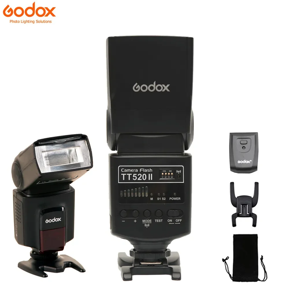 

Godox Thinklite Camera Flash TT520II with Build-in 433MHz Wireless Signal for Canon Nikon Pentax Sony Fuji Olympus DSLR Cameras