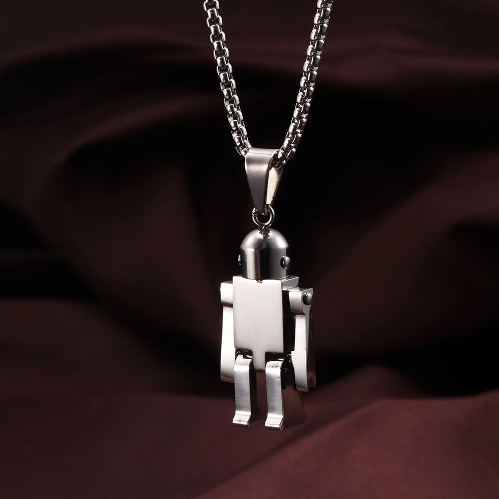 Unique 316L Stainless Steel Astronaut Style Pendants Men Women Fashion Necklaces Charms Chain Link Children Birthday Gifts