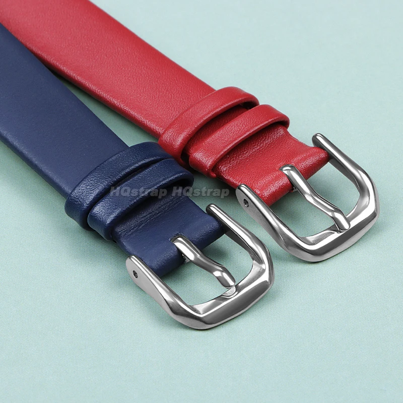 حقيقية رقيقة جدا حزام من الجلد 6 مللي متر 8 مللي متر 10 مللي متر 12 مللي متر 13 مللي متر 14 مللي متر 15 مللي متر 16 مللي متر 17 مللي متر حزام الساعات مقاوم للماء الرياضة سوار العالمي الفرقة