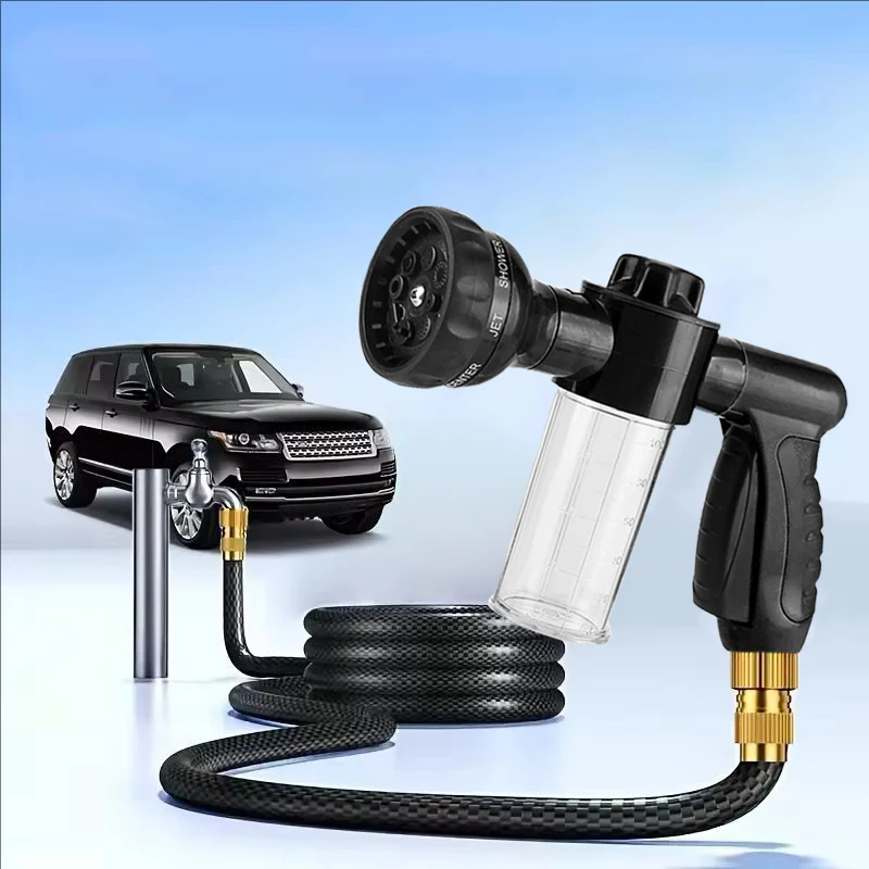 Water Gun Portable Auto Foam Lance Nozzle Jet Wash Tools Cleaning Tool 3 Grades Adjustable Car Washer Sprayer High Pressure