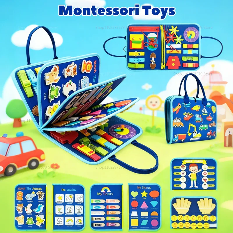 Novo montessori ocupado placa atividade educacional desenvolvimento sensorial placa fina vestido básico habilidade motora brinquedo de viagem presente para criança