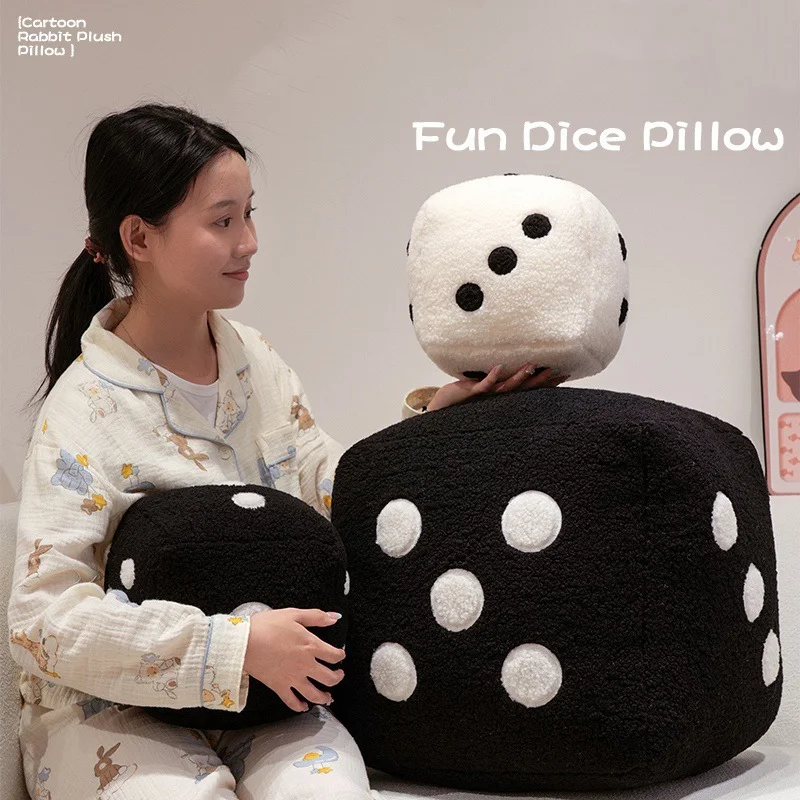 

Fun Dice Pillow Plush Toy Entertainment Rest Office Toys Soft Comfortable Cushion Room Sofa Decoration Holiday Surprise Gift