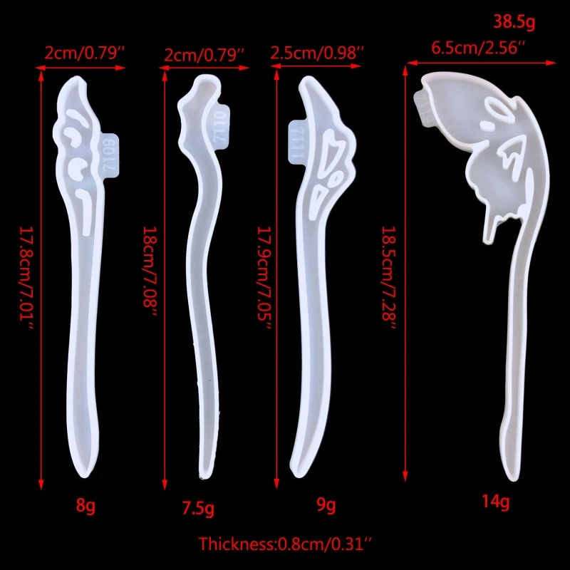 ZB91 Заколка для волос, силиконовая форма для эпоксидной смолы, заколка для волос, форма для литья ювелирных изделий, для