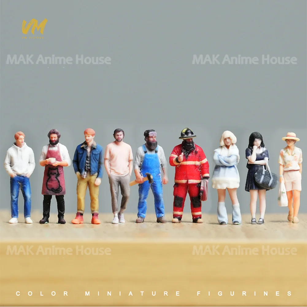 1/87 1/64 1/43 1/24 1/18 トレンディな男性バリスタ キュートなロリ巻き毛の男性修理工 3Dプリント小道具 フィギュア モデル シーン ドール おもちゃ