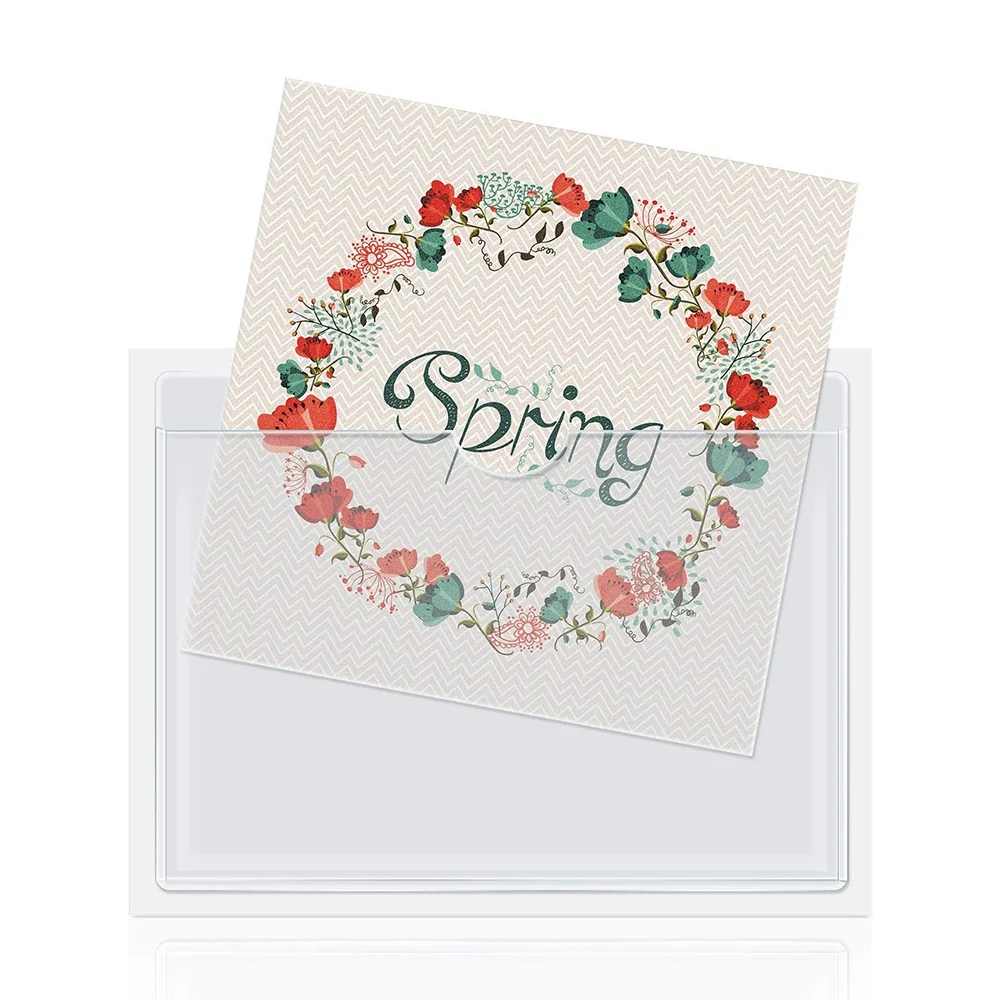 

New!30Pcs Self-Adhesive Business Card Pockets With Top Open For Loading, Card Holder For Organizing And Protecting Cards