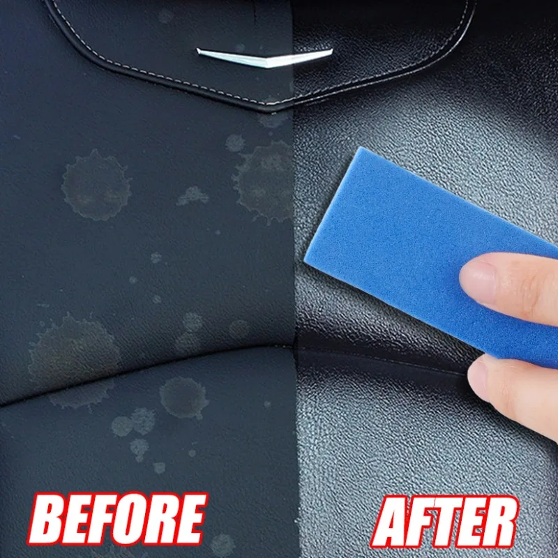 10X Car Sponge Block Cleaning Wax Polish Pad Tool Car Sponge Black Blue Double-Sided Sponge Hand Sanding Block Automotive Care