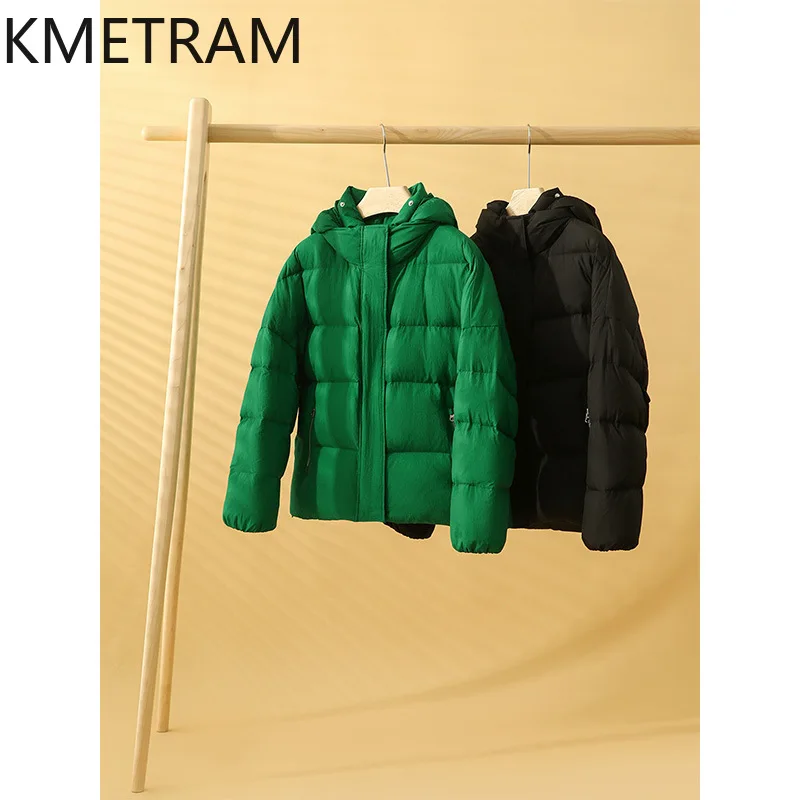 KMETRAM Winter Ganzendons Jas Hoge Kwaliteit Nieuw in Bovenkleding Korte Donsjassen Kleding Dames 2024 Пухо soiк Ж Diego Зим