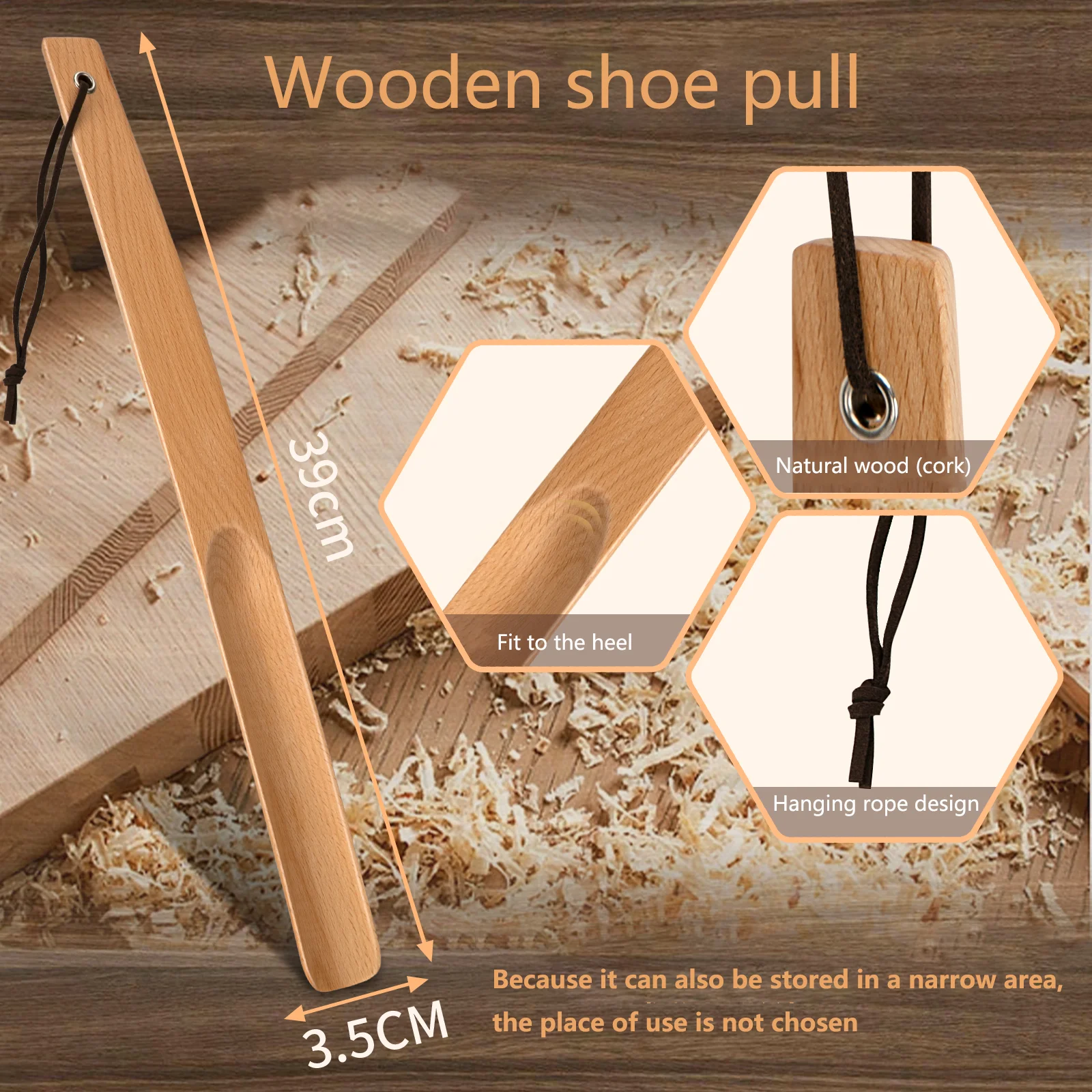 39cm Professional Wooden Shoe Horn extra Long Handle Flexible Shoehorn for seniors Useful Shoe Lifter Shoe Spoon Home Tools