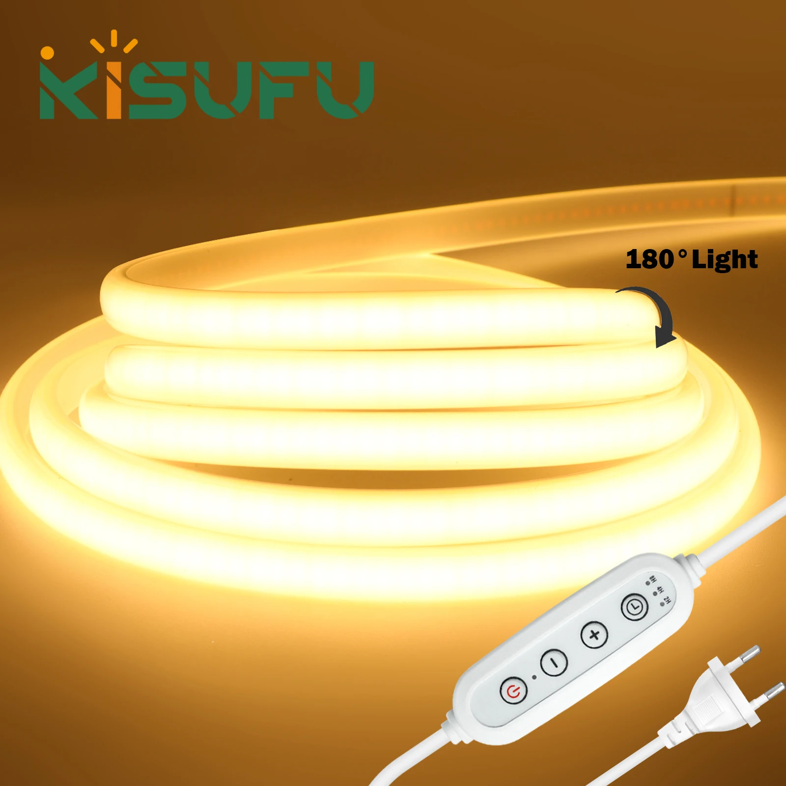 

220V Dimmer Switch COB Neon Strip Semicircular 288LED/M White Natural Warm Waterproof Flexible LED Light Home Garden Decor 1-35M