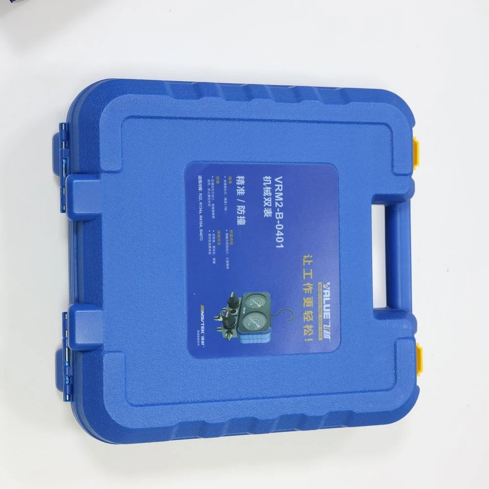 HVAC Manifold Gauge Set VRM2-B-0401 with 1.0 Accuracy & Anti-Collision Design for AC Repair