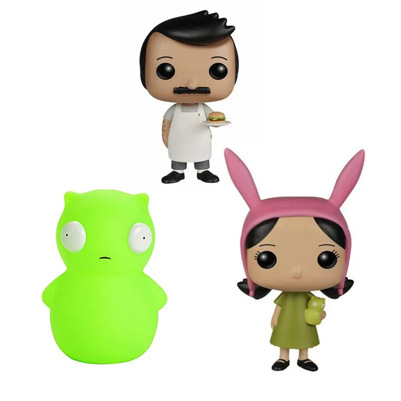 FUNKO Bob\'s Burgers #78 Louise Cute Vinyl Dolls 74# Bob Kuchi Kopi Luminous Figure Model Toys for Children Birthday Gift