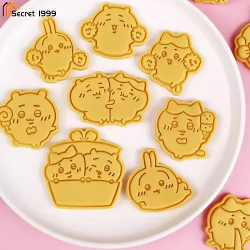3D 만화 쿠키 몰드 애니메이션 일본 카와이 동물 비스킷 커터 스탬프, 퐁당 금형, 밤나무 토끼 토끼 베이킹 도구 