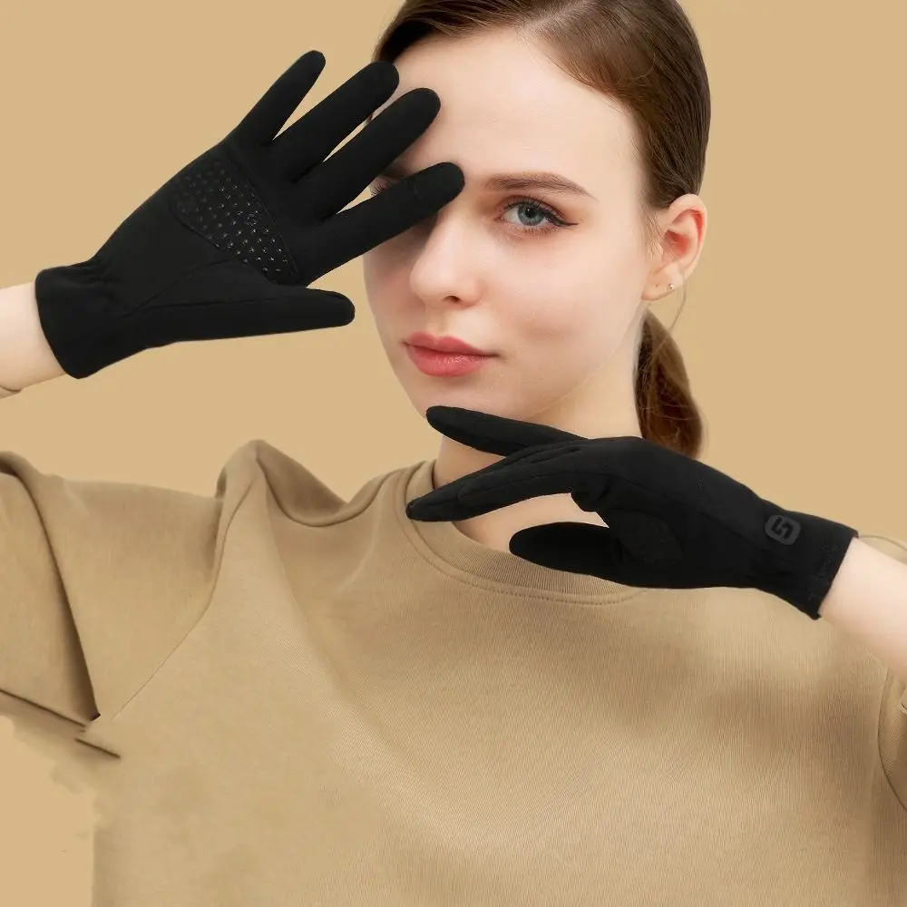 

Sweat Release Velvet Mittens Shock-Absorbing Anti-slip Cashmere Gloves Windproof Touch Screen Full Finger Gloves Gym