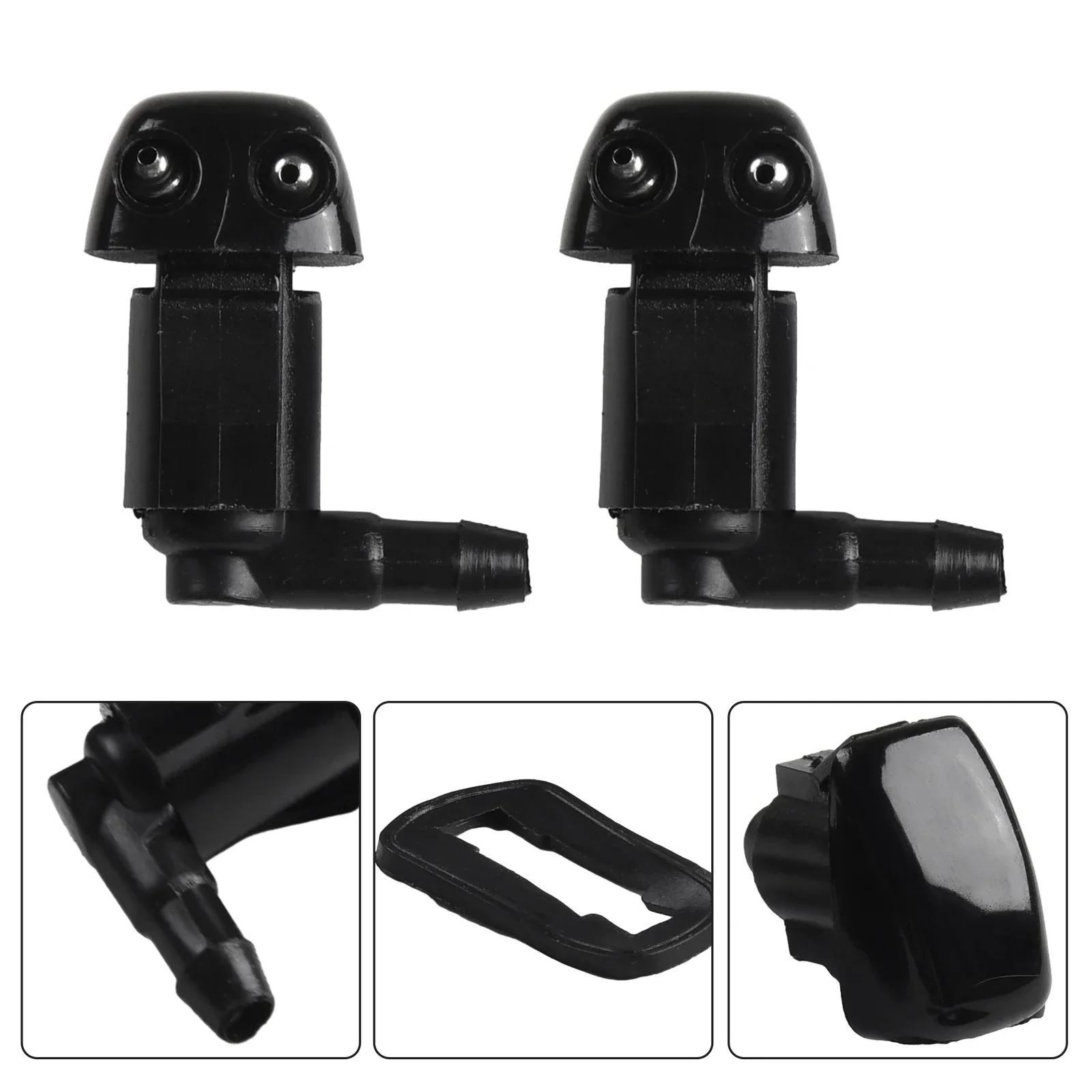 Front Windscreen Wiper Washer Nozzles Jet Fit For Mazda 3/5/6 BK GG1 BN8V-67-510 ABS-Black-Accessories For Vehicles