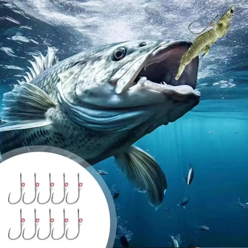 

Carbon Steel Live Shrimp Fishing Hooks Single Hook Hanging Spring Fishing Fixed Hooks Saltwater Strong Sharp Barbed Fishhook