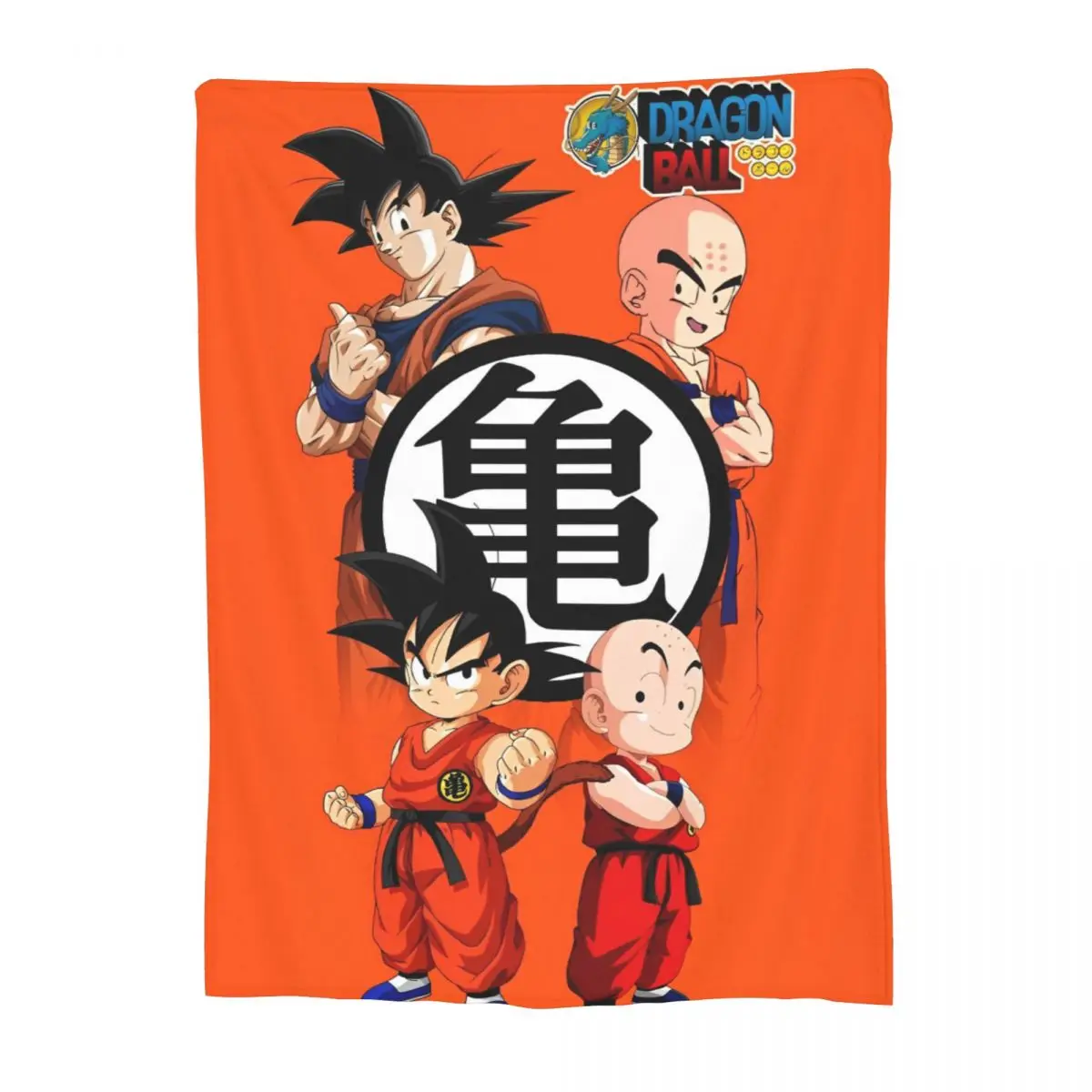 2026 Dragon Ball Goku Krillin Kame Symbol Print Flannel Blanket Soft Cozy Throw Blanket for Sofa Bed Living Room Anime Fan Gift
