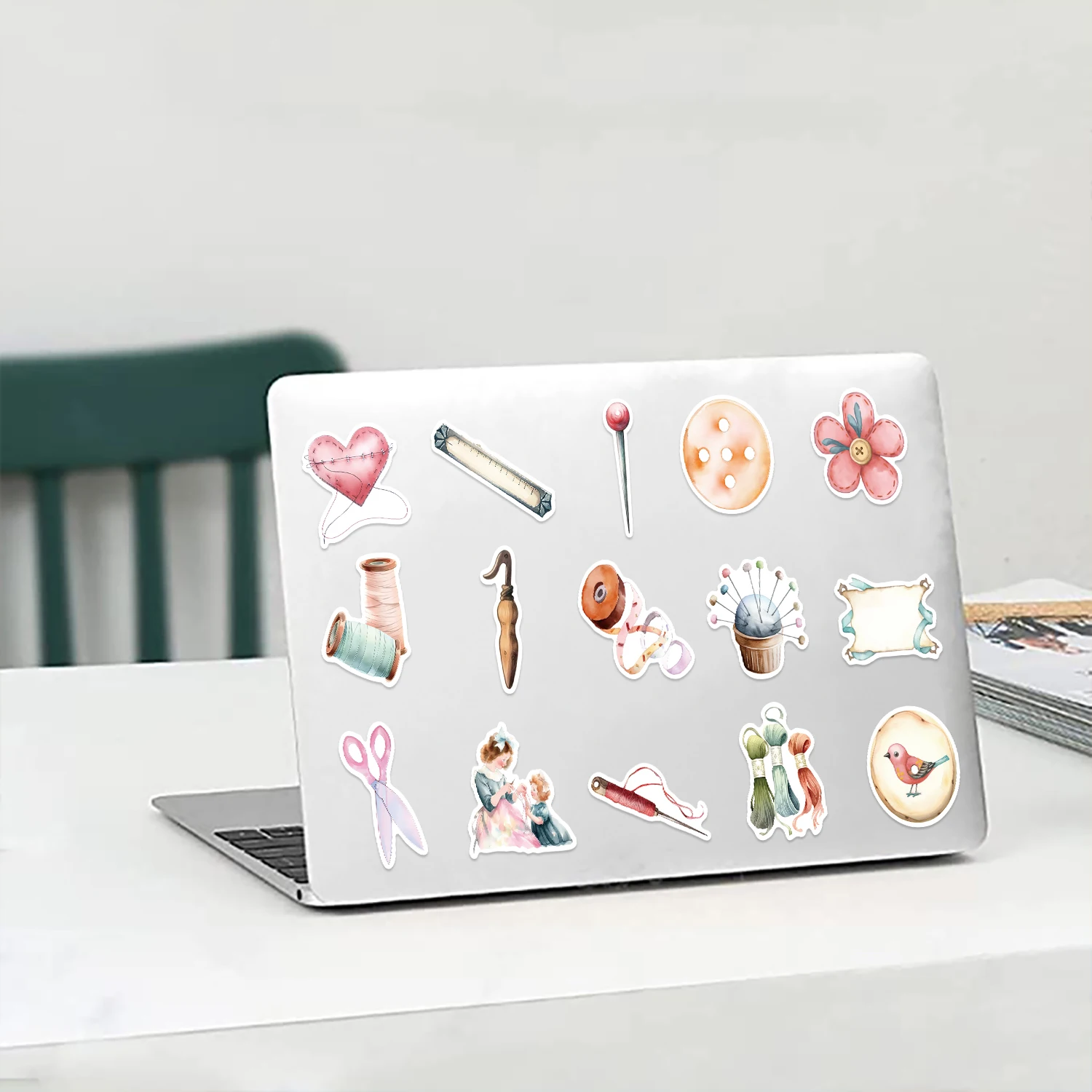 50pcs Cute Cartoon Sewing Series Stickers Waterproof Graffiti For Laptop Water Bottle Luggage Notebook Phone Vinyl Decals