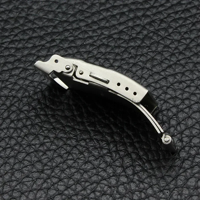 الفولاذ المقاوم للصدأ للطي مشبك ل Seiko حزام (استيك) ساعة 16mm18mm 20 مللي متر 22 مللي متر مشبك فضي مزدوج دفع زر أبازيم ساعة اكسسوارات