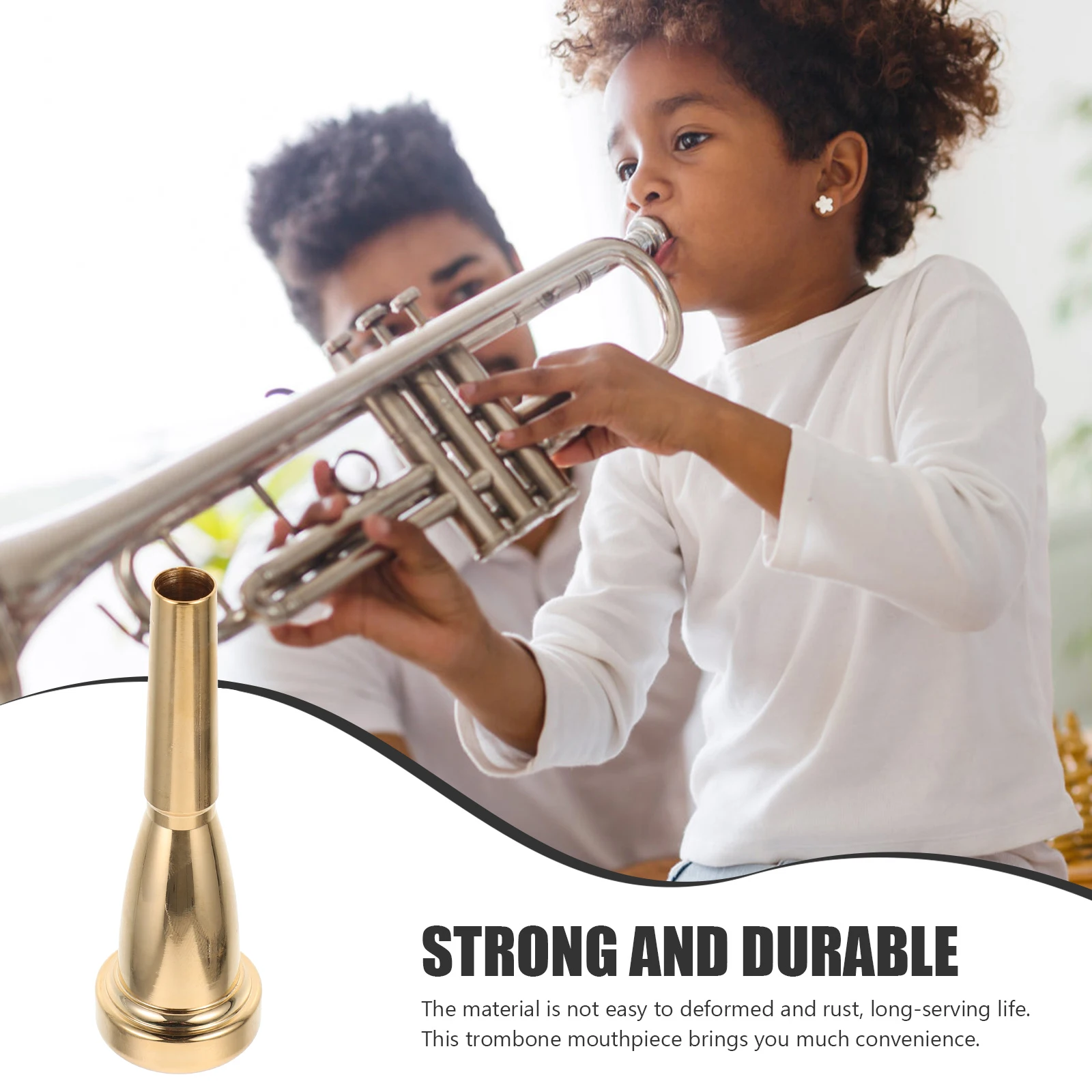 

Trumpet Mouthpiece Gold Silver Small Brass Musical Instrument Parts Replacement Accessories Material