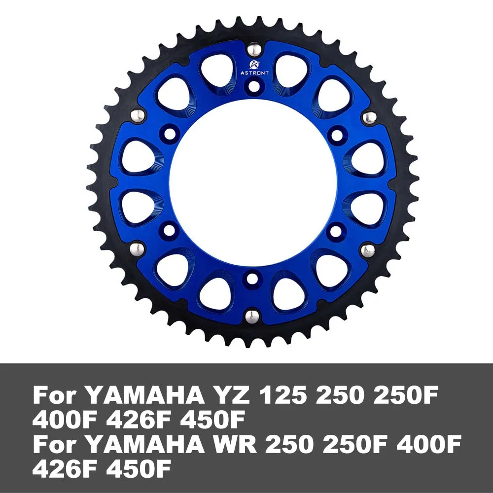 

Задние шестерни для мотоциклов Yamaha YZ125, YZ250, YZ250F, YZ400F, YZ426F, YZ450F, WR250, 250F, 400F, 426F, 450F (цепная звездочка)