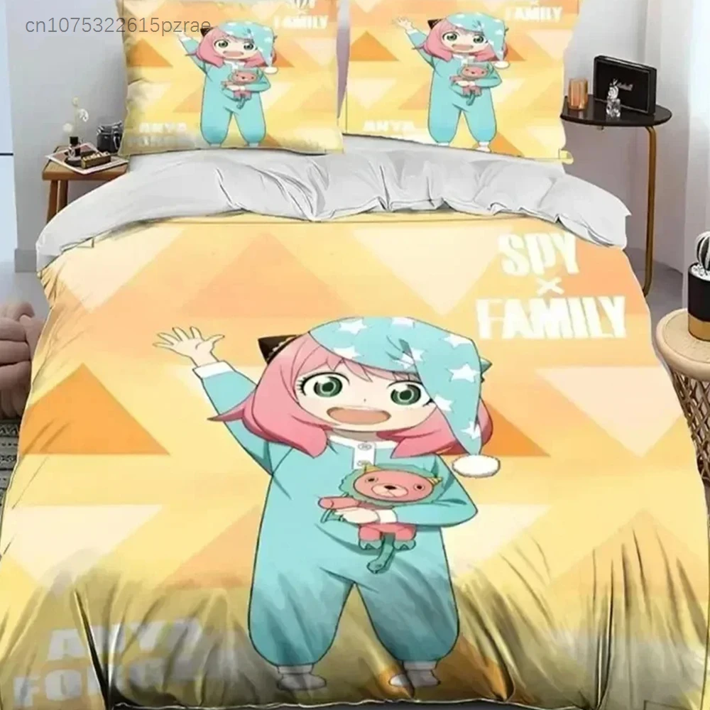 3D Print Anime SPY×FAMILY Anya Bedding Set Boys Girls Twin Queen Size Duvet Cover Pillowcase Bed Kids Adult Fashion