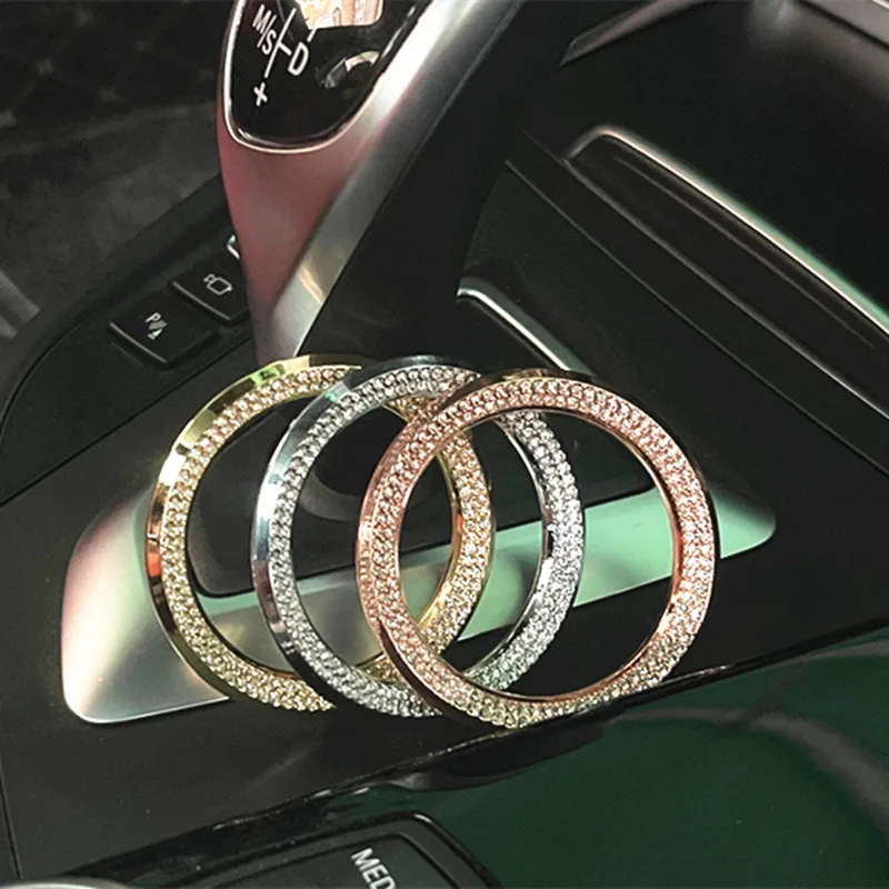 Diamond Rhinestone Crystal Car Styling Ring Steering Wheel Circle Trim Sticker Fit For BMW X3 X5 X6 F15 F10 F30 E91 E46 E39 E90