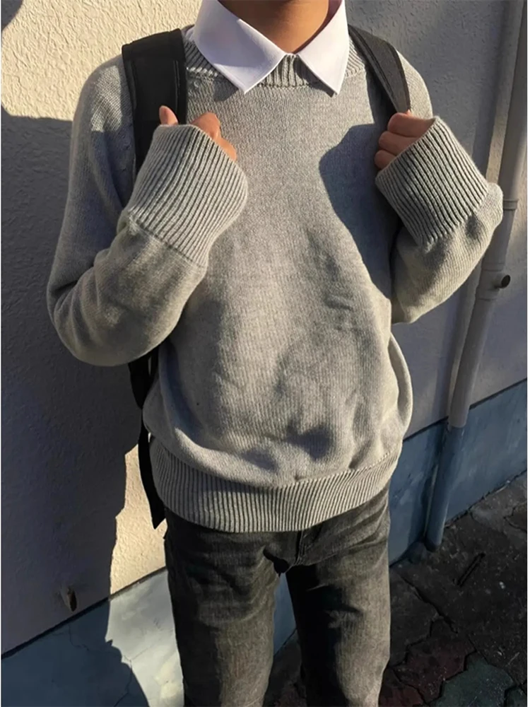 

Cleanfit ey Long Sve Crew Ne Knitwear Men's Faionable American Brand High-End Feeling Inner Wear T-irt Autumn Season