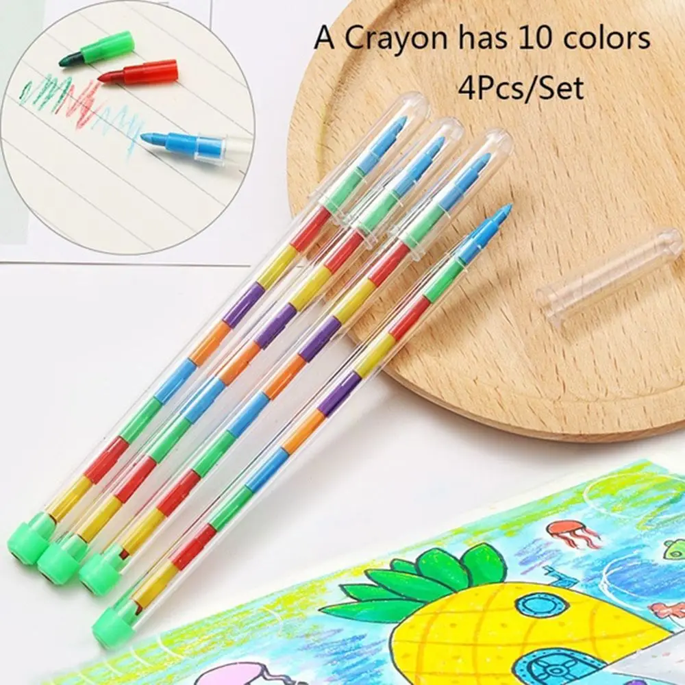 Colorful Cute Children 10 Color Art Kids Oil Drawing Stationery Graffiti Crayon Pencils Painting Pen