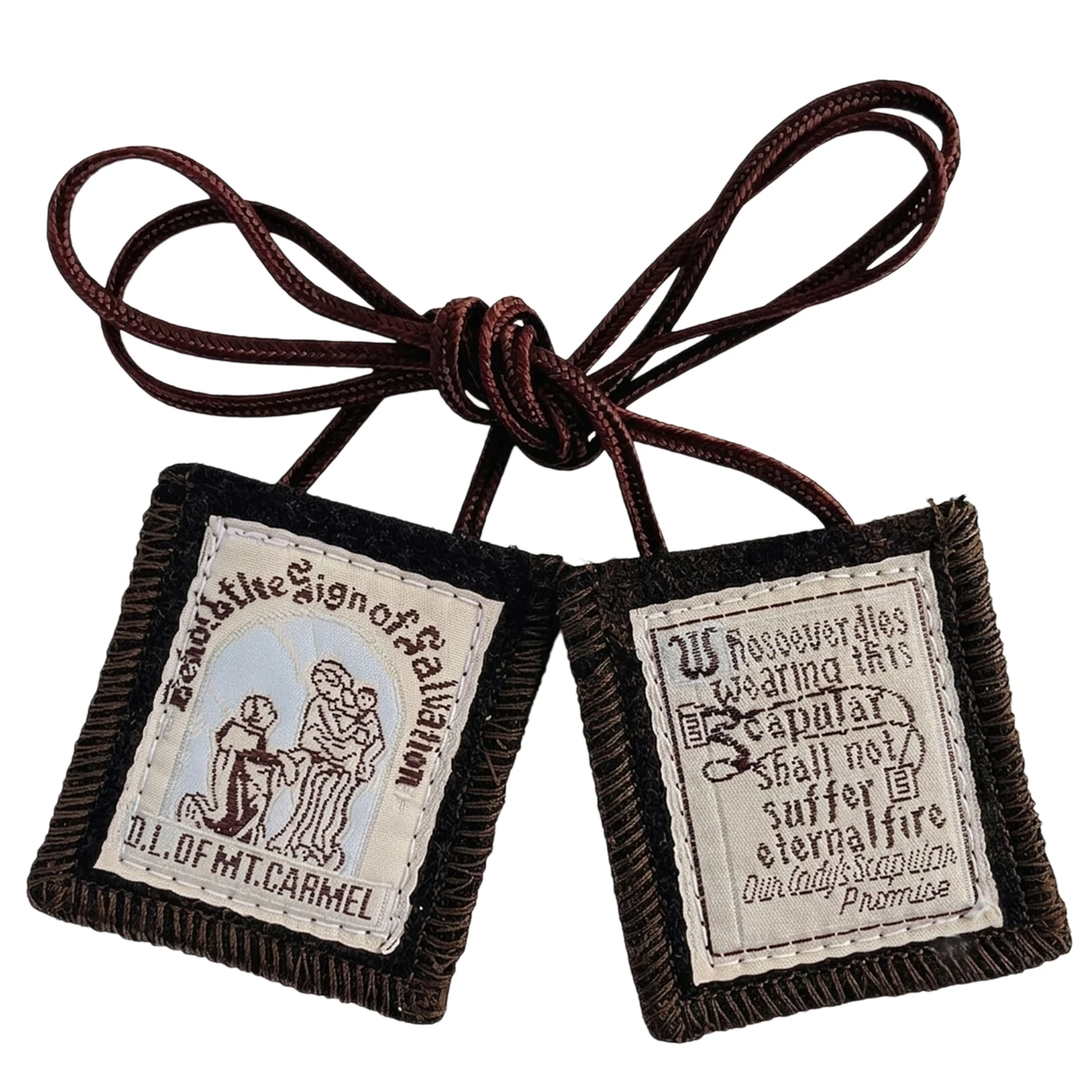 Escapulario de la Virgen del Carmen Escapulario Marron Catolico Collar de Proteccion Religiosa Regalo Cristiano