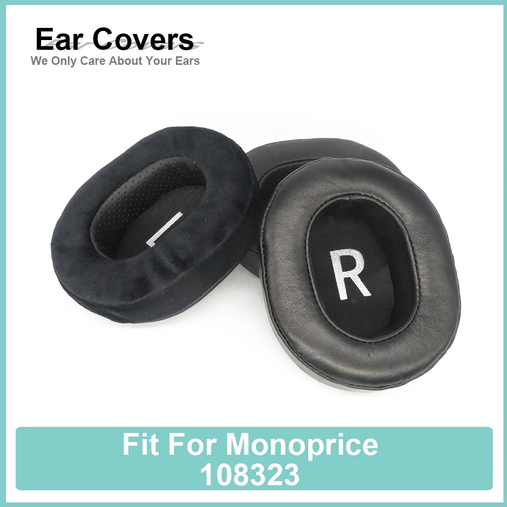 แผ่นรองหูฟังสำหรับ Monoprice 108323หูฟัง Earcushions โปรตีน Velour Sheepskin แผ่นโฟม Ear Pads สีดำสบาย