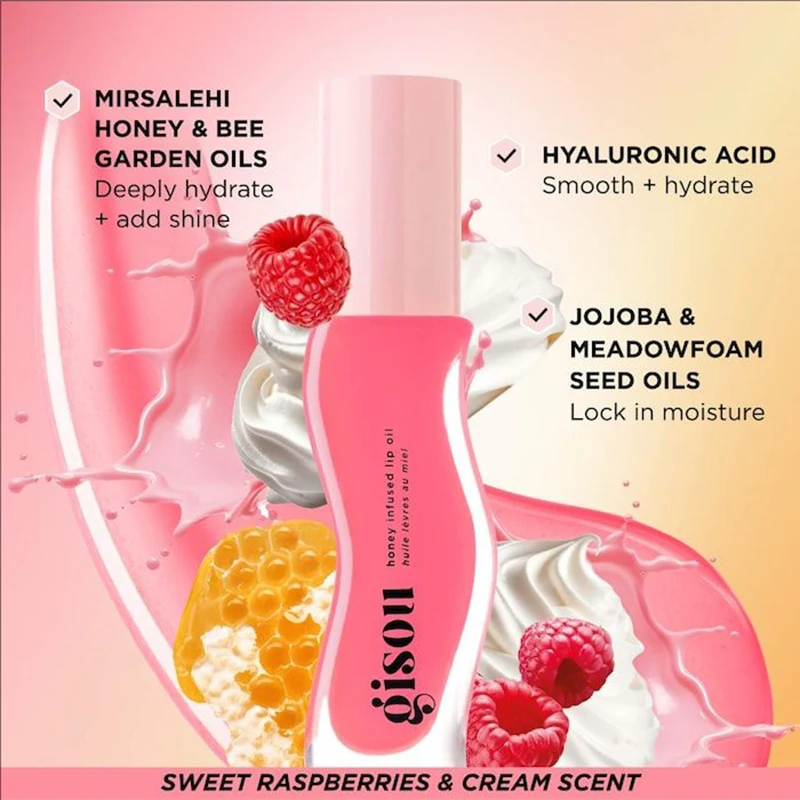 الأصلي Gisou جديد اللون ترطيب بلسم الشفاه التوت دوامة المزجج البرقوق زيت الشفاه العناية بالشفاه ممتلئ اللمعان النفط