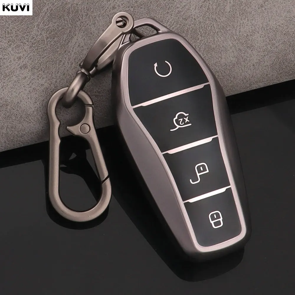 ل BYD Qin Plusdmi Atto 3 Han EV دولفين غطاء للحماية قذيفة اكسسوارات السيارات الداخلية جديد بولي TPU حافظة مفاتيح السيارة عن بعد فوب