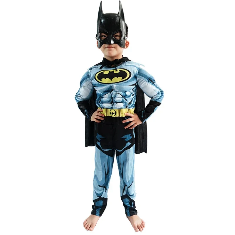 Combinaison Cosplay Chauve-Souris pour Enfants, Costume Imbibé de Cape, Masque, Smile Hero, Mayor, ixd'Halloween et de Carnaval, Haute Qualité