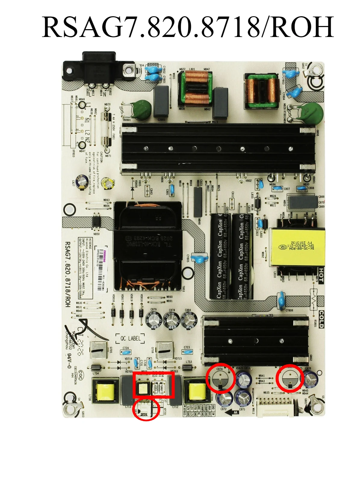 

Original RSAG7.820.8718/ROH HLL-4365WU Power Supply Board is for 65R6E3 65R6E4 65H6570G 65R7G5 65A7100FTUK 65A7100 100021261 TV