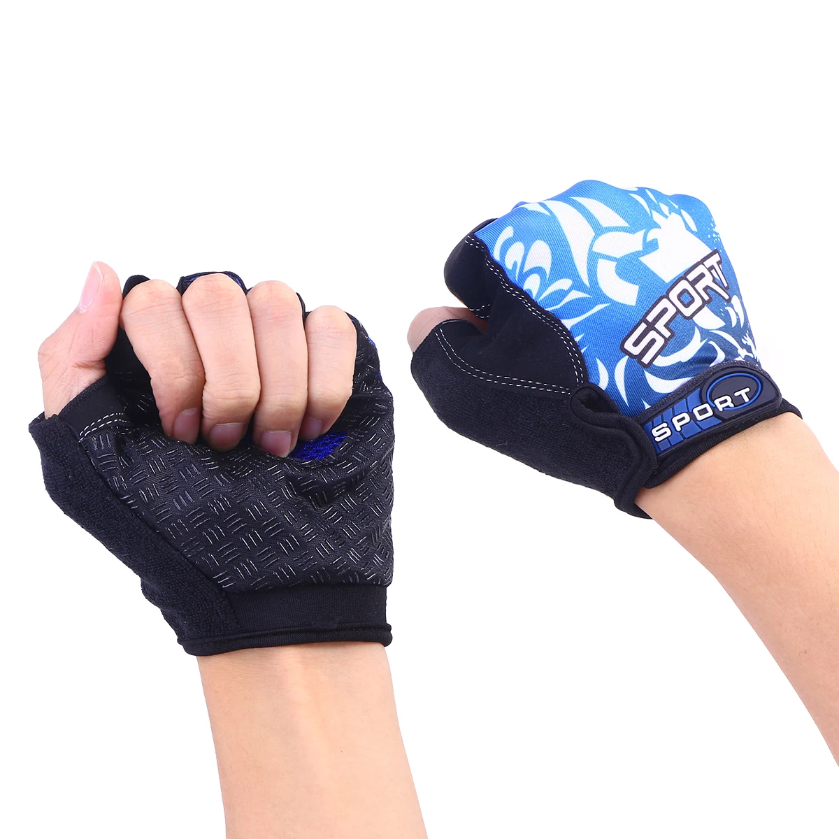 

Cycling Gloves Half-finger Mountain Biking Men Riding for Sports Climbing Bicycle Blue Bike Women and