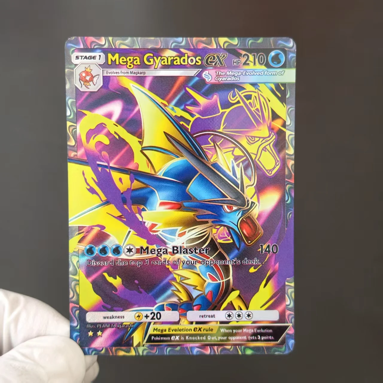 15PCS/Proxy Pocket Card DIY English Mega Gyarados EX Mega Blaziken EX Greninja TCG Holo Texture Classic Game Collection Card