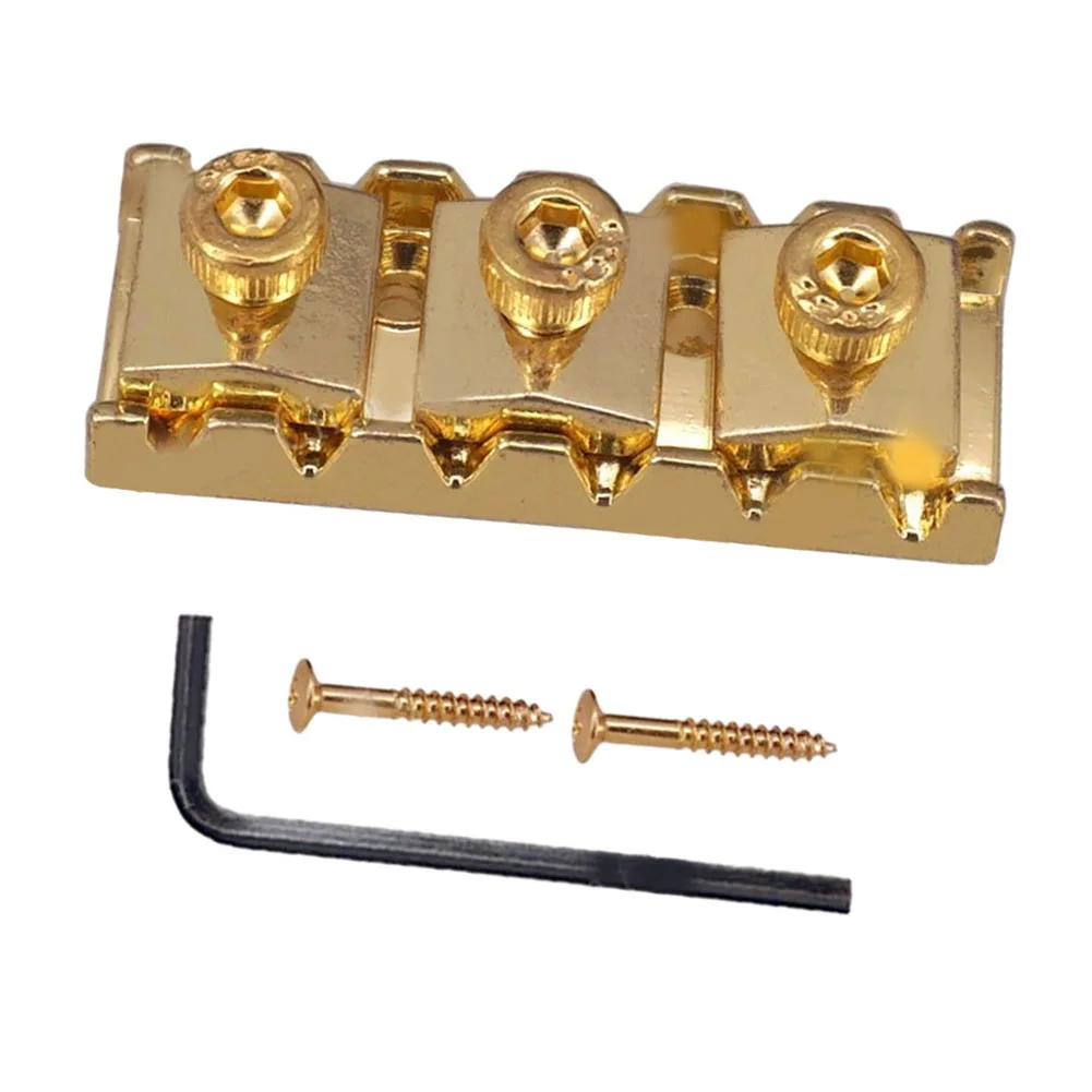 Nut Locking Nut String Locking Nut Gold Metal With Mounting Screws 42.2mm Length Tremolo Bridge For SQ Electric Guitar