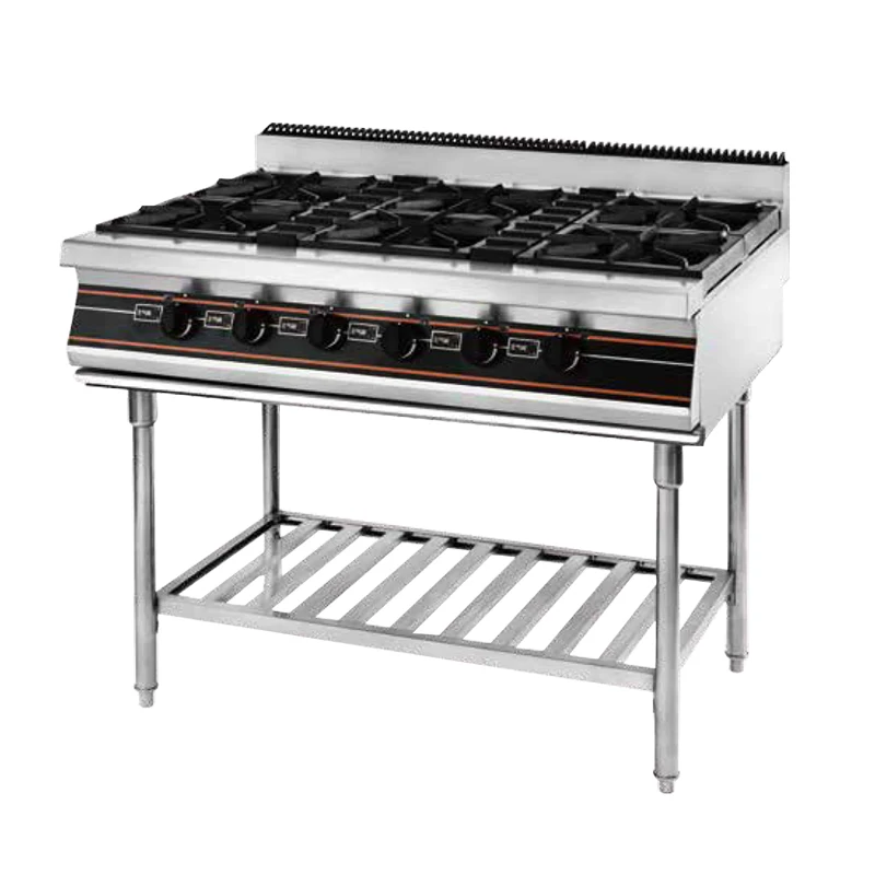 Portable Kitchen Gas/Electric Oven Stove with 4 or 6 Burners Stainless Steel Surface for Home and Hotel Use