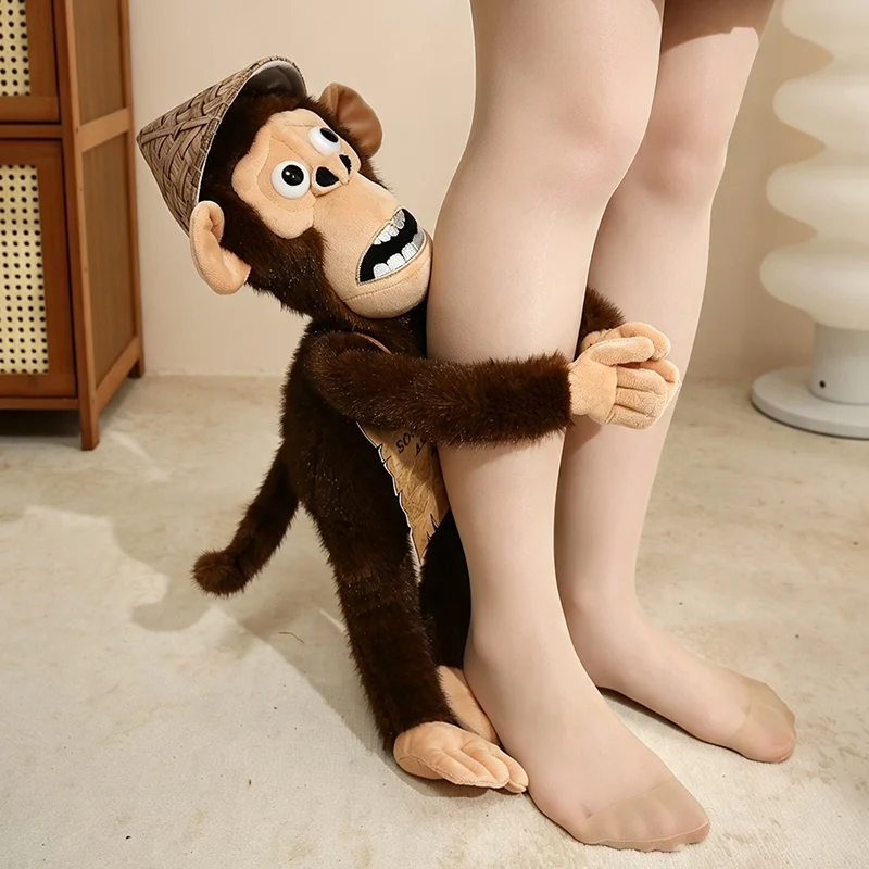 40-60cm Kawaii Monkey Plush Toys Comical Monkey with Widened Eyes Stuffed Soft Animal Pillow for Home Decoration Halloween Gift