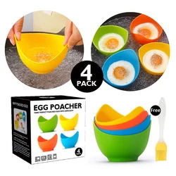 Silicone Egg Poacher Poaching Pods Pan Mould Heat-resistant Egg Mold Bowl Rings Cooker Boiler Kitchen Cooking Tool Accessories